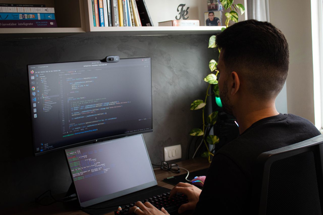 Senior Developer at work in the studio
