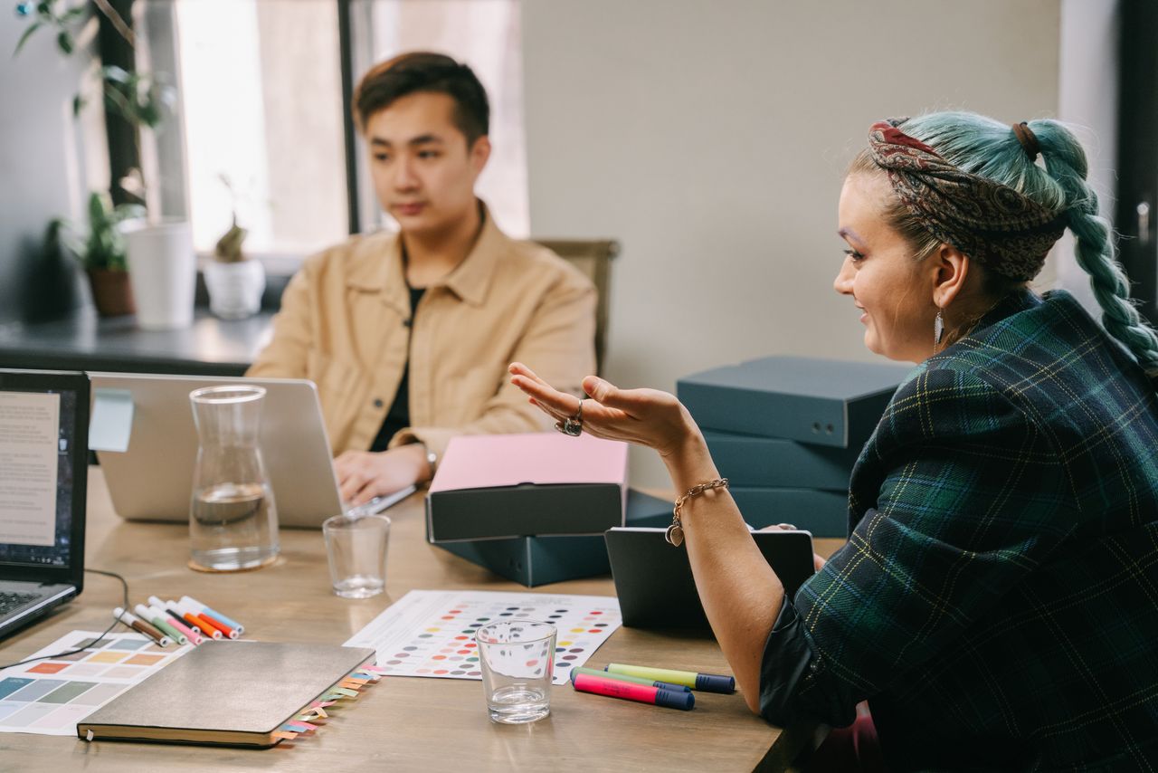 The studio team in a meeting